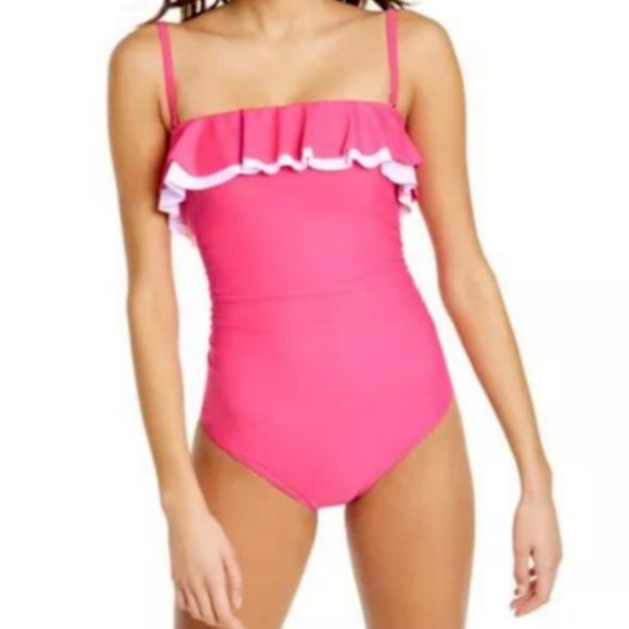 Tommy Hilfiger Bandeau Ruffle 1-Piece SWIMSUIT